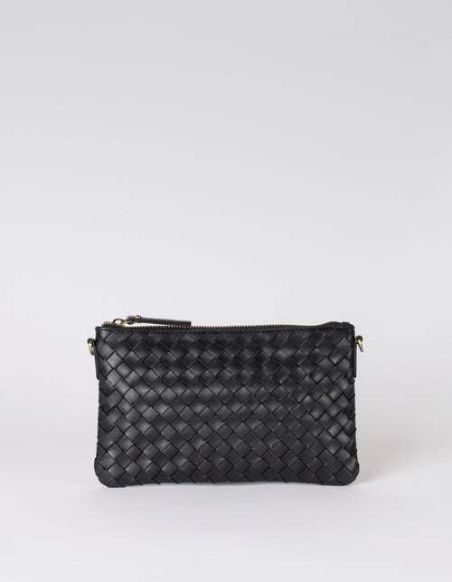 Lexi bag in black woven classic leather, front image