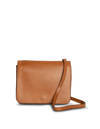 Lucy in cognac classic leather. Crossbody handbag. Front product image.
