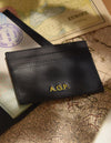 Marks Cardcase Black Classic Leather. Square leather wallet, card case for bank cards.  Embossed  image.