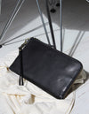 Black Leather travel pouch