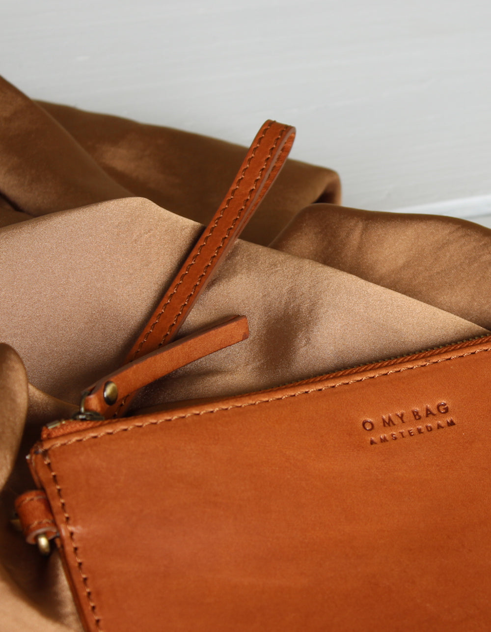 Cognac Leather travel pouch