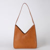 Vicky shoulder leather bag in cognac - front view